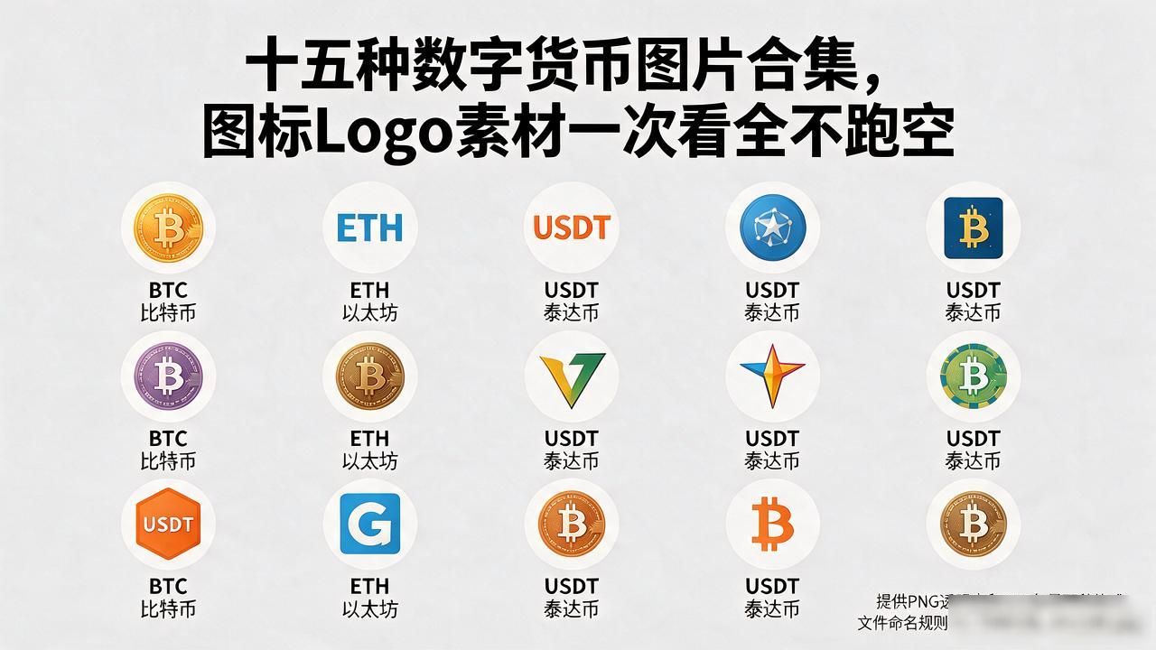 十五种数字货币图片合集,图标Logo素材一次看全不跑空