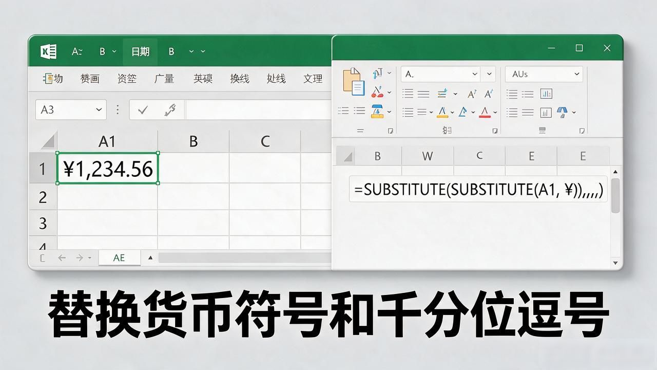 Excel表中货币怎么转成纯数字,去掉符号和千分位