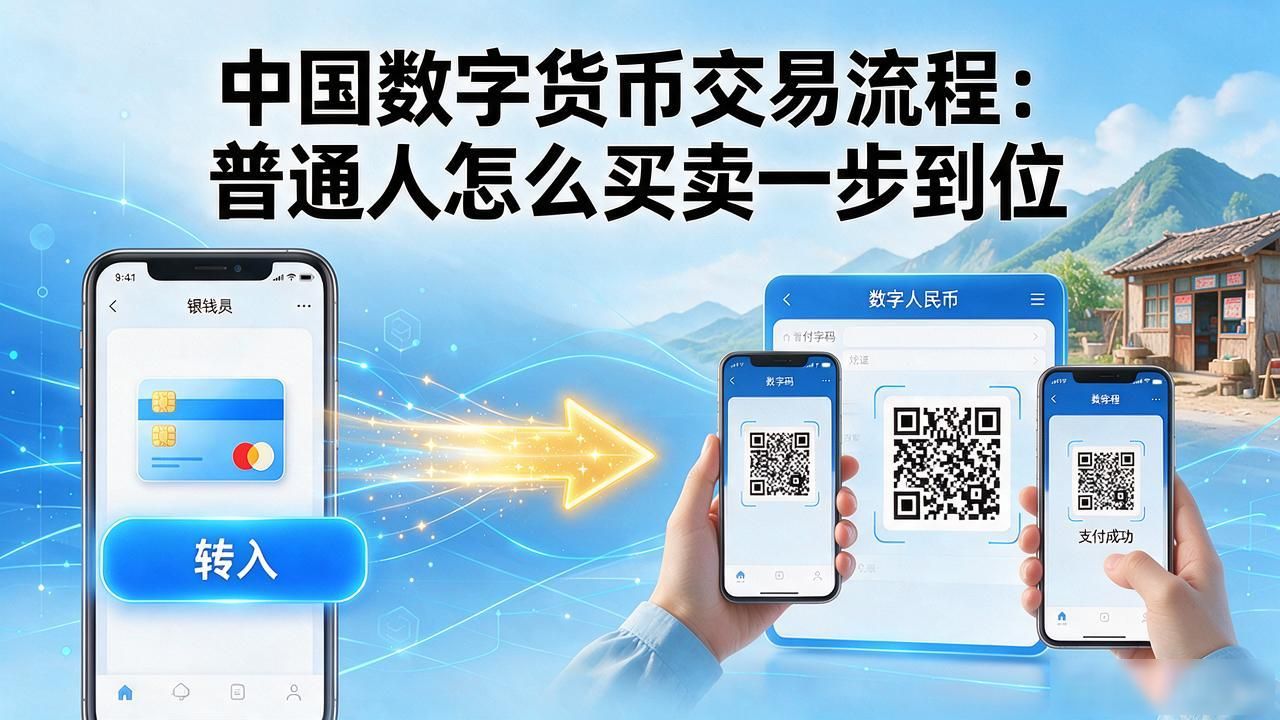 中国数字货币交易流程:普通人怎么买卖一步到位