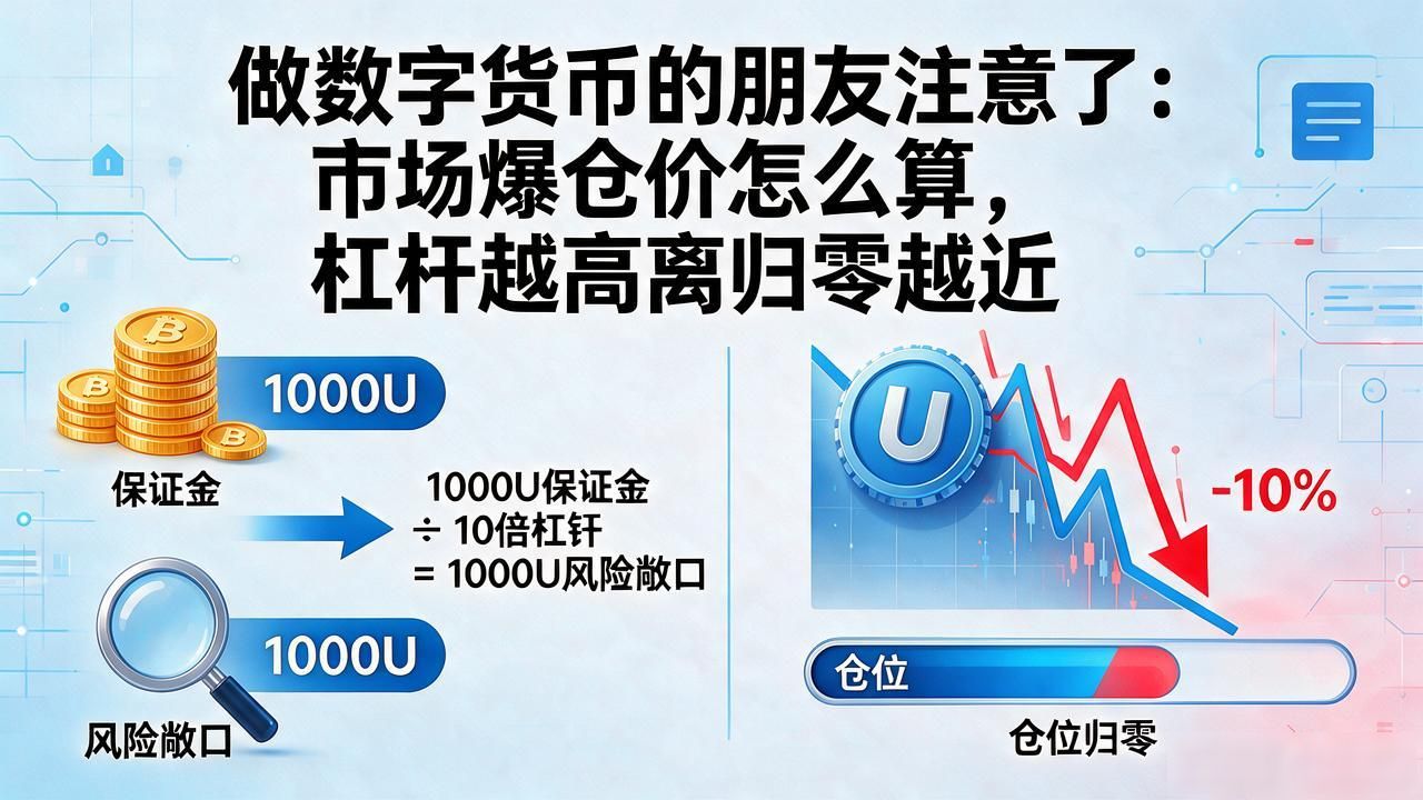 做数字货币的朋友注意了:市场爆仓价怎么算,杠杆越高离归零越近