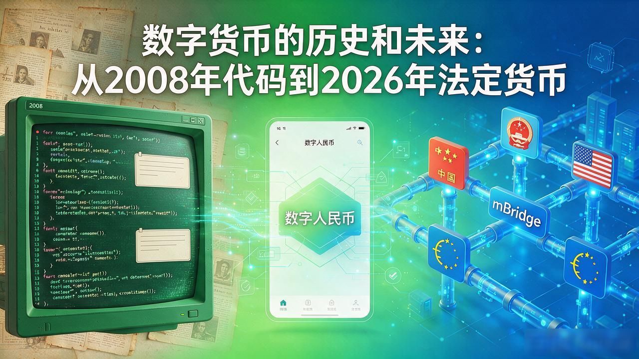 数字货币的历史和未来:从2008年代码到2026年法定货币