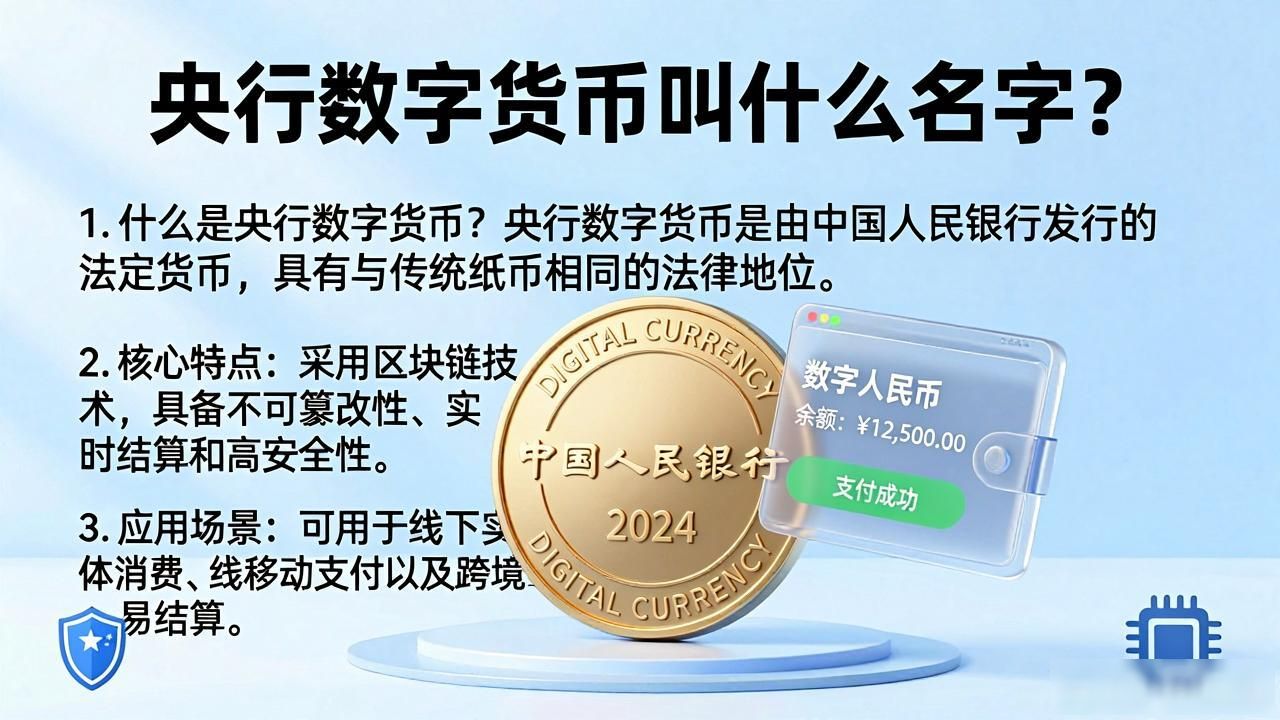 央行数字货币叫什么名字?不是U宝,而是数字人民币