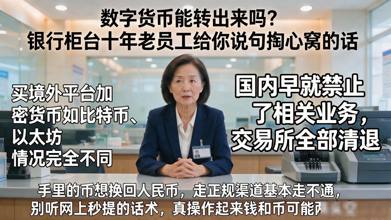 数字货币能转出来吗?银行柜台十年老员工给你说句掏心窝的话