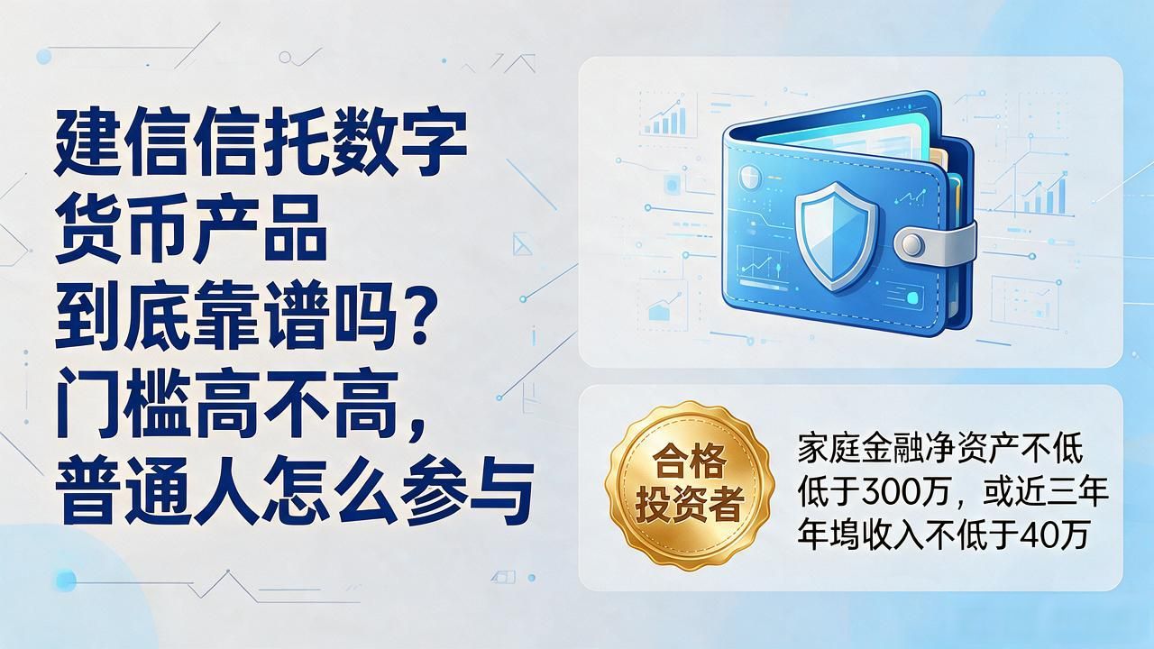 建信信托数字货币产品到底靠谱吗?门槛高不高,普通人怎么参与