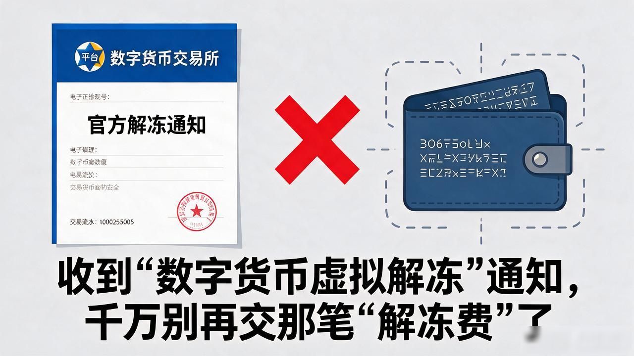 收到"数字货币虚拟解冻"通知,千万别再交那笔"解冻费"了