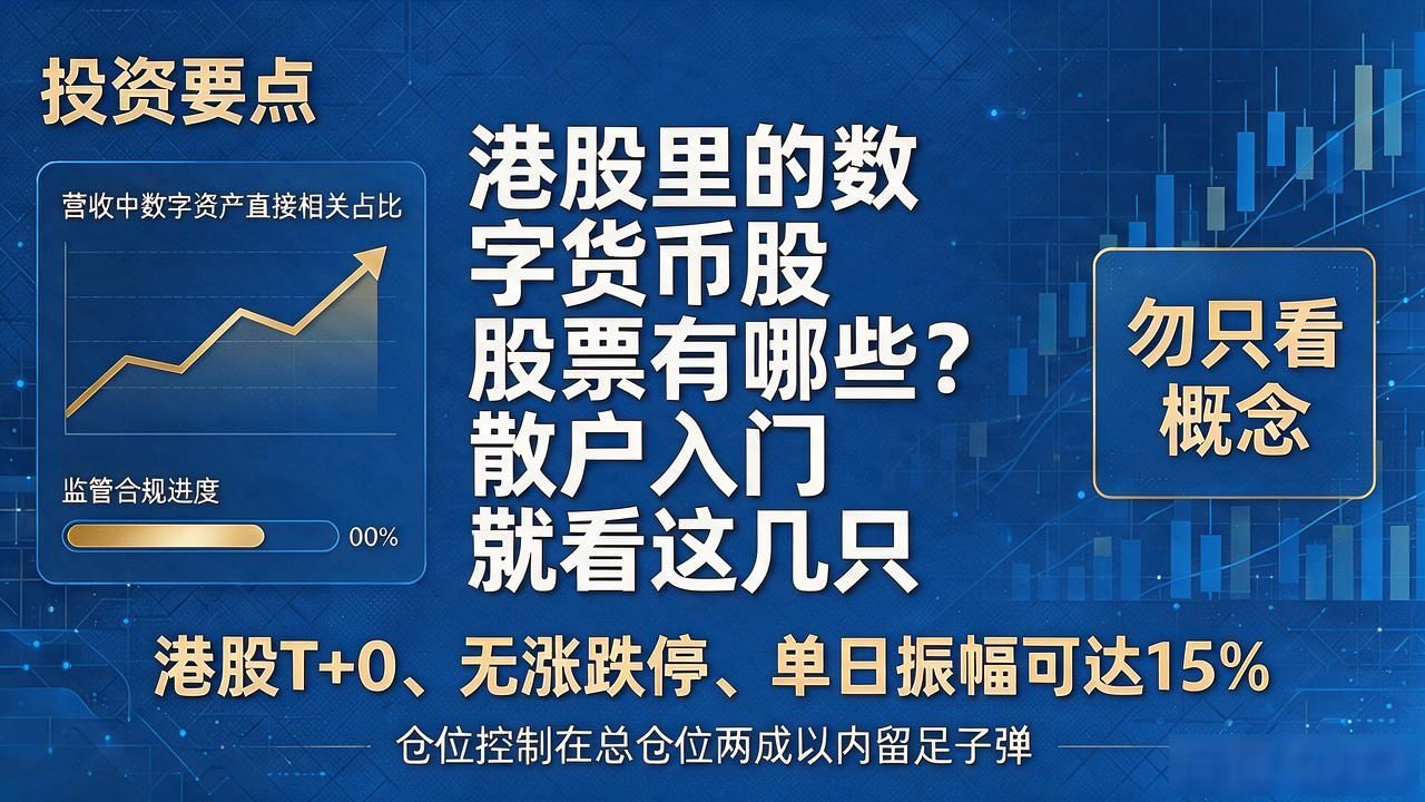 港股里的数字货币股票有哪些?散户入门就看这几只