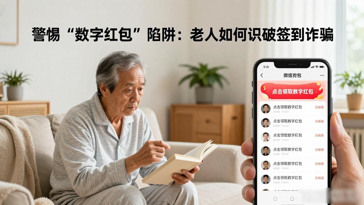 警惕“数字红包”陷阱:老人如何识破签到诈骗