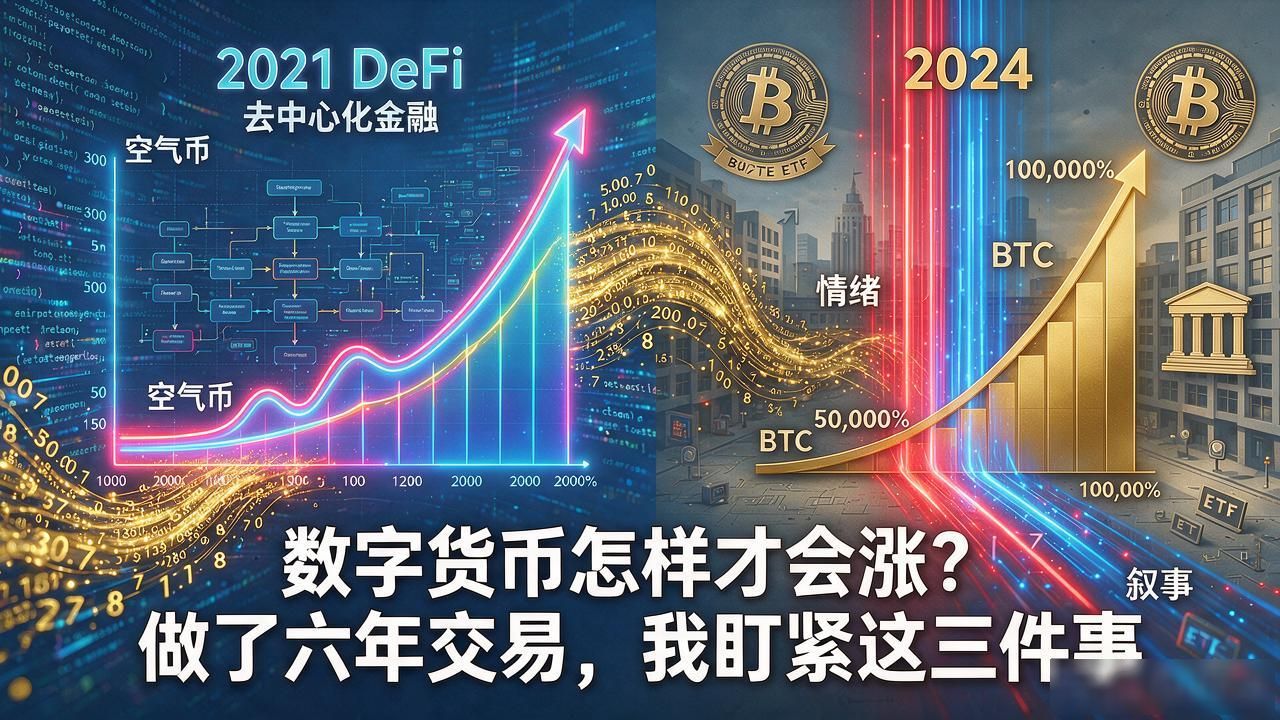 数字货币怎样才会涨?做了六年交易,我盯紧这三件事