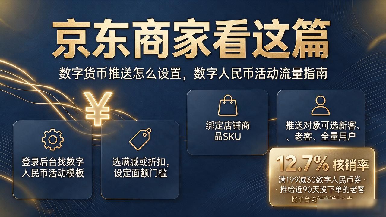 京东商家看这篇:数字货币推送怎么设置,数字人民币活动流量指南