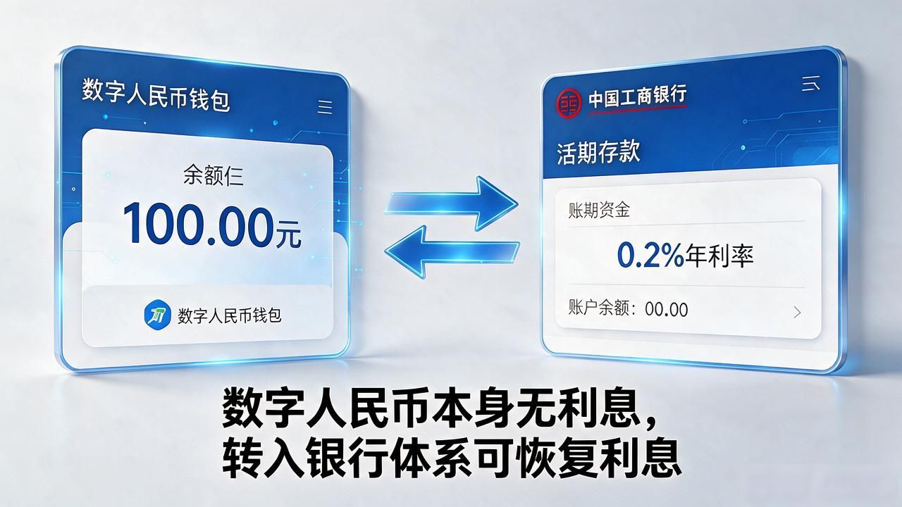 数字人民币没有利息?钱包里的钱和银行卡存款到底差多少