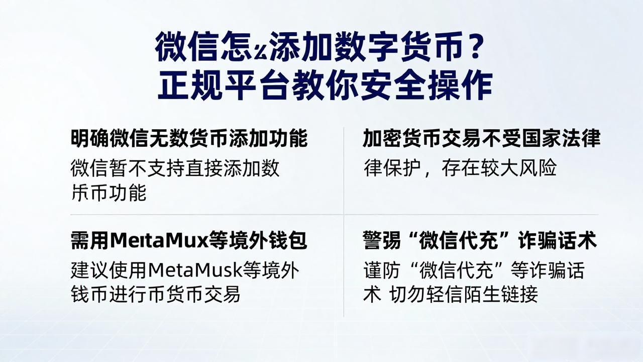 微信怎么添加数字货币?正规平台教你安全操作