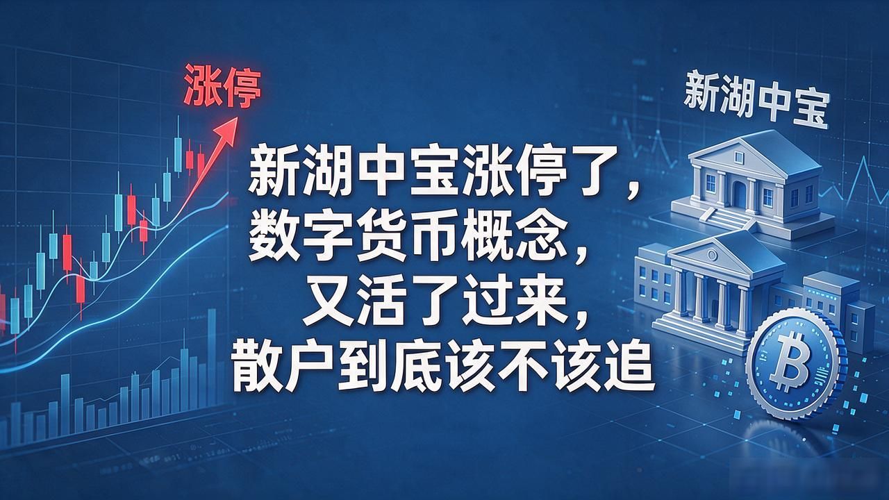 新湖中宝涨停了,数字货币概念又活了过来,散户到底该不该追