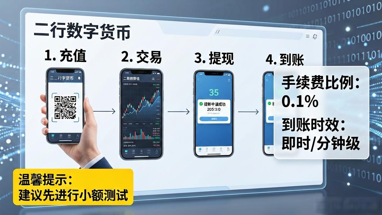 二行数字货币怎么用?四步掌握充值、交易与提现技巧