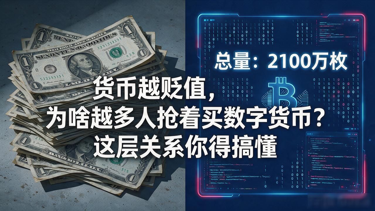 货币越贬值,为啥越多人抢着买数字货币?这层关系你得搞懂