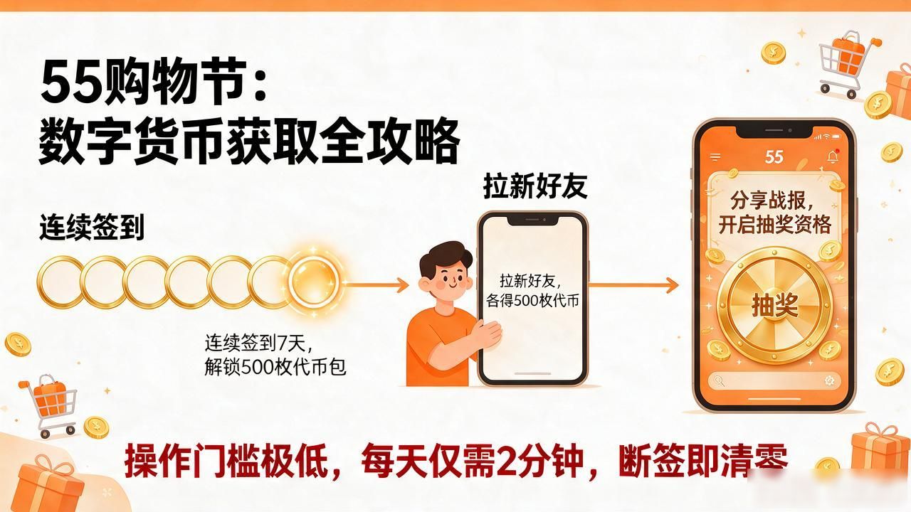 55购物节数字货币怎么赚?普通人不花冤枉钱的实操方法