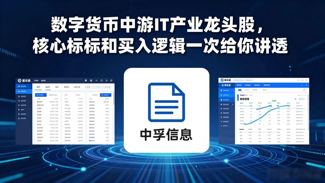 数字货币中游IT产业龙头股,核心标的和买入逻辑一次给你讲透