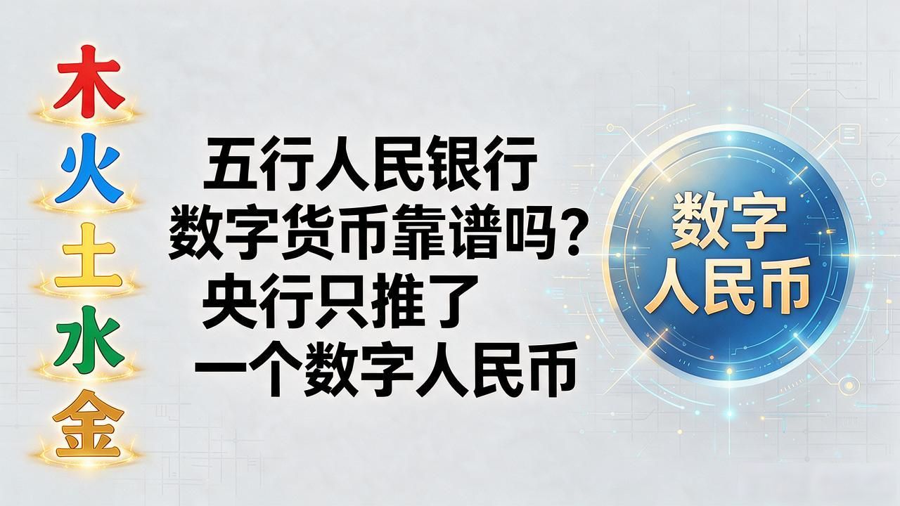 五行人民银行数字货币靠谱吗?央行只推了一个数字人民币