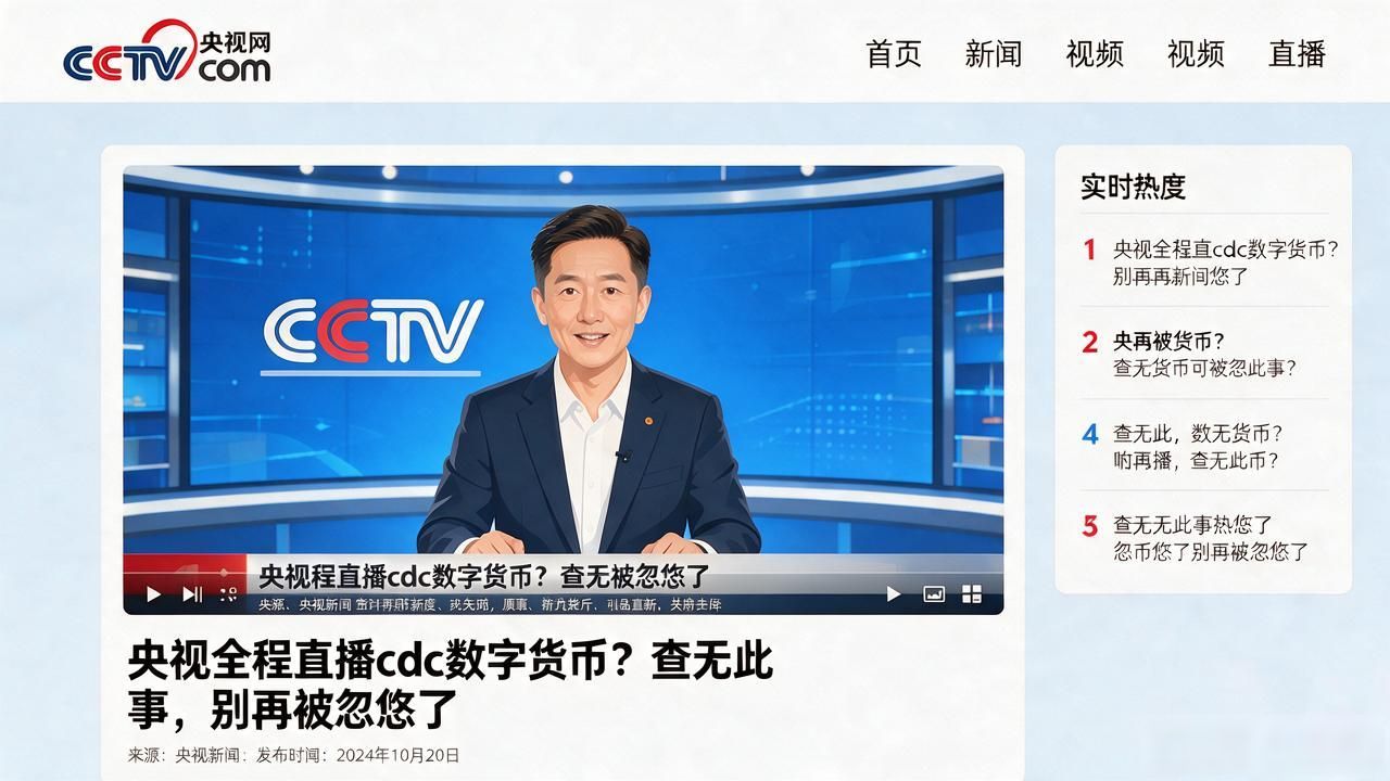 央视全程直播cdc数字货币?查无此事,别再被忽悠了
