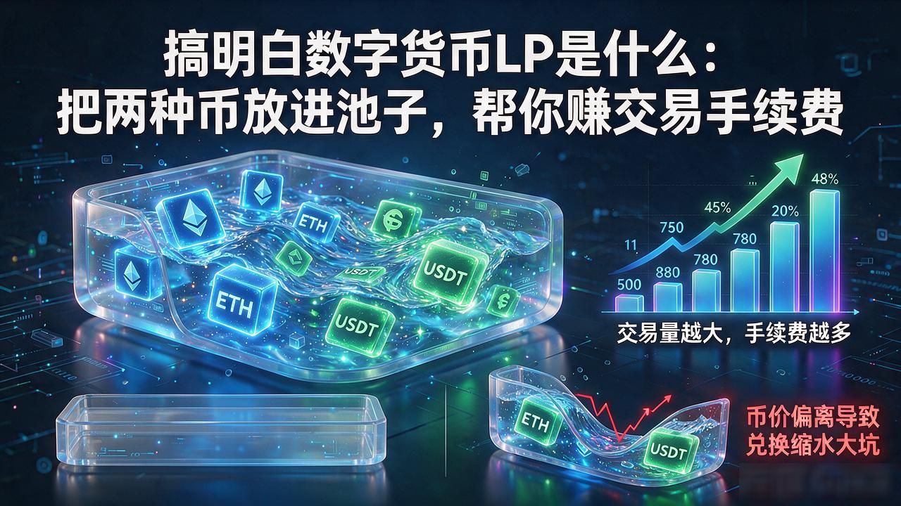 搞明白数字货币LP是什么:把两种币放进池子,帮你赚交易手续费