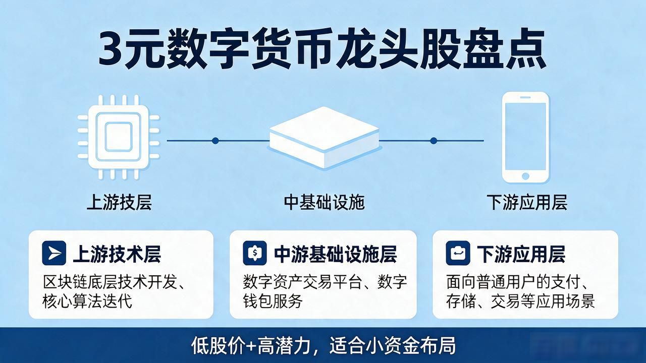 3元数字货币龙头股盘点:低股价+高潜力,适合小资金布局